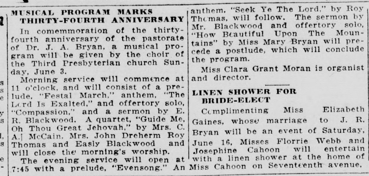 Musical Program Marks Thirty-Fourth Anniversary